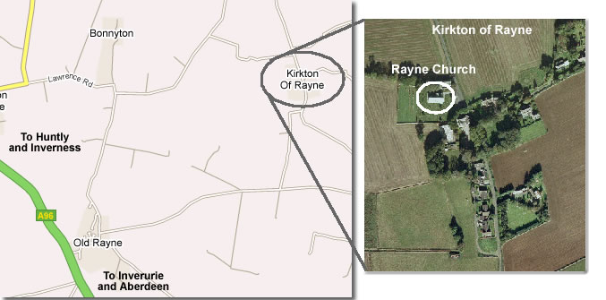 Kirkyard of Kirkton of Rayne Location Map