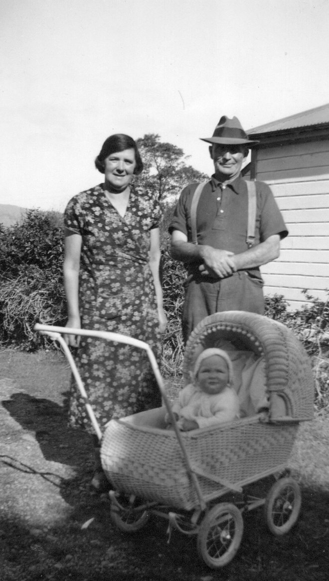 George & Bella McRobbie with first grandchild